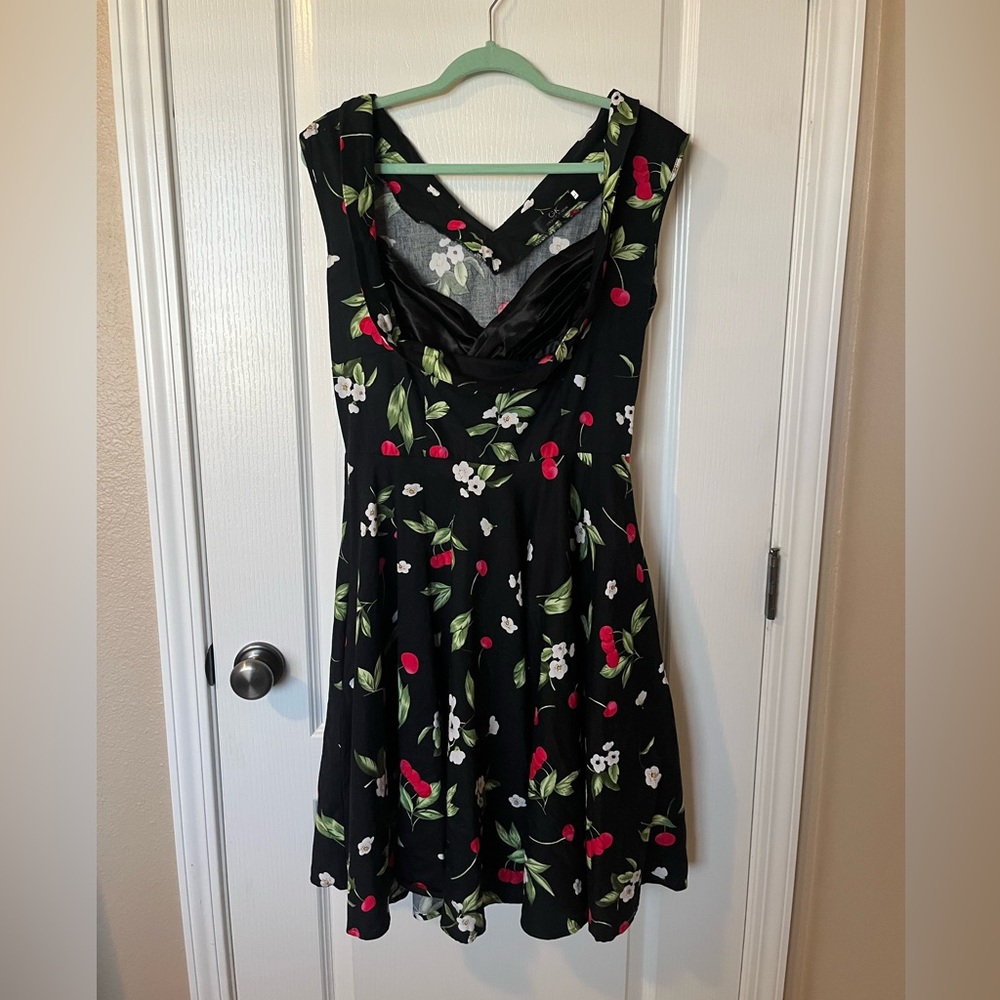 Grace Karin Black Cherry Print Midi Dress